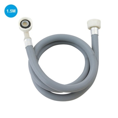 Mangueira de ligação cinzenta de 1,5 metros com extremidades brancas e metálicas