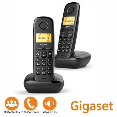 Conjunto 2 Telefones S Fios A270 Preto Gigaset