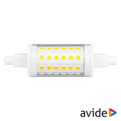 Lâmpada LED R7S branca com pequenos LEDs amarelos distribuídos