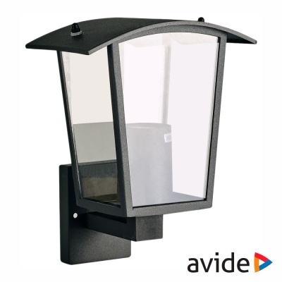lanterna de parede exterior em metal preto com vidro transparente