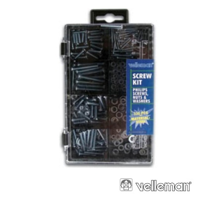 KIT C PARAFUSOS (M2,M3,M4) E ANILHAS 300 PEÇAS VELLEMAN