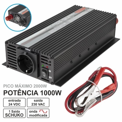 CONVERSOR 24V-230V 1000W Onda Modificada
