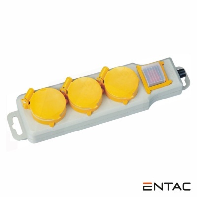 Extensão Elétrica 3x Schuko C Interruptor 1.5m IP44 ENTAC