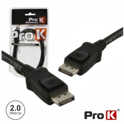 Cabo HDMI preto Pro K com embalagem e texto 2.0 Metros