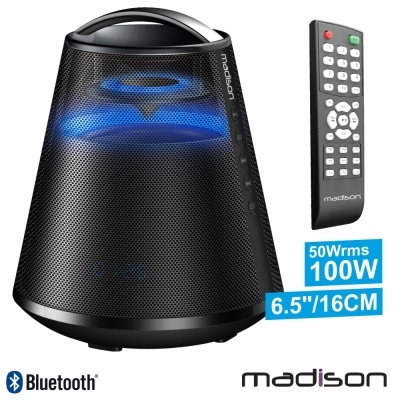 COLUNA BLUETOOTH PORTÁTIL PRETO 100W USBBTFMAUXBAT