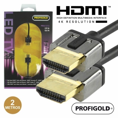 CABO HDMI DOURADO MACHO  MACHO PRETO 2M PROFIGOLD