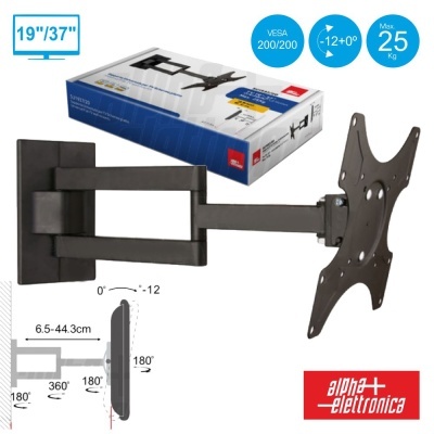 SUPORTE LCDLED 1937" 25KG C 2 BRAÇOS VESA 200200