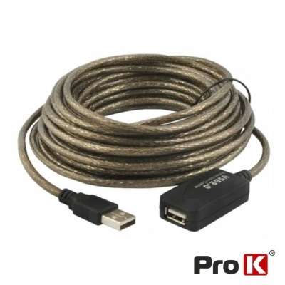 CABO USB-A 2.0 MACHO  USB-A FÊMEA AMPLIFICADO 10M PROK