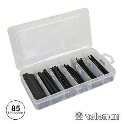 KIT MANGA TERMORETRÁCTIL C COLA 10CM PRETO 85X VELLEMAN