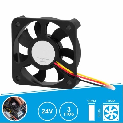 Ventoinha 24V 50x50x10mm 3 Fios