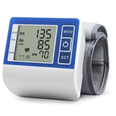Monitor digital de tensão arterial com braçadeira cinza