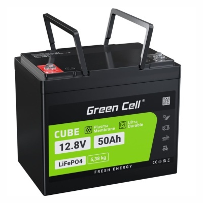 Bateria recarregável Green Cell Cube LiFePO4 12,8 V 50 Ah