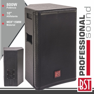 COLUNA PASSIVA PRO 10" 800W 15MM MDF BST