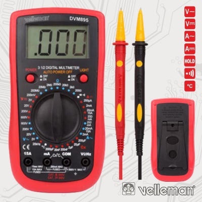 MULTÍMETRO DIGITAL 3½ DÍGITOS CATIII600VCATIV300V VELLEMAN