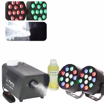 Kit de máquina de fumo com controle remot e luzes LED coloridas