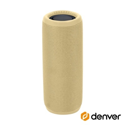 Coluna sonora portátil cylindrical beige com revestimento têxtil