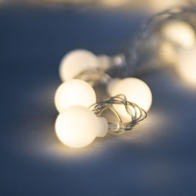 Grinalda 100 LED Branco Quente Bolas Decorativas 10m