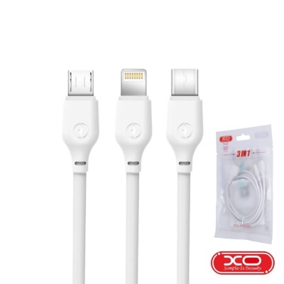 Cabo USB-A 2.0 Macho  Micro USB USB-C Lightning1M Branco XO