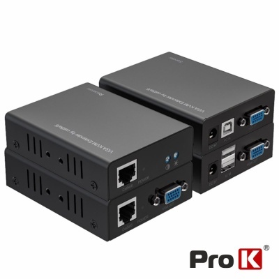 Receptor E Transmissor VGA Via RJ45 CAT5e6 300m C USB PROK