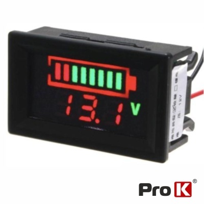 VOLTIMETRO DIGITAL LED 12VDC PAINEL C CAPACIDADE PROK