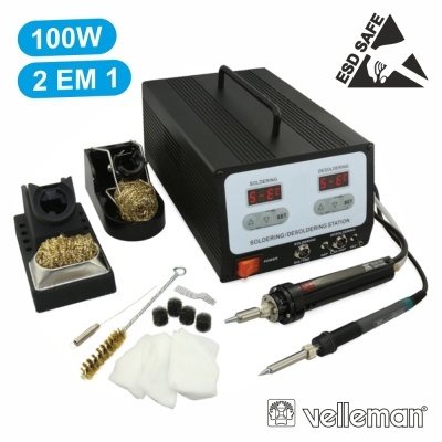 ESTAÇÃO DE SOLDAR E DESSOLDAR REGULÁVEL 100W 230V VELLEMAN