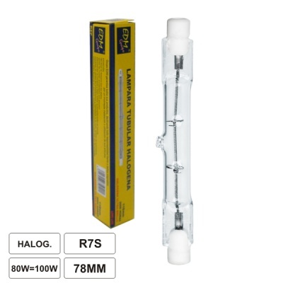 LÂMPADA R7S 80W=100W 230V ECO-HALOG 78MM