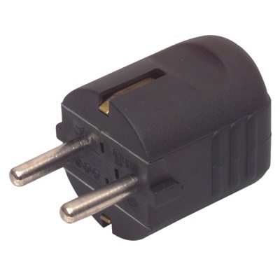 Ficha Schuko Macho 16A230V Preto