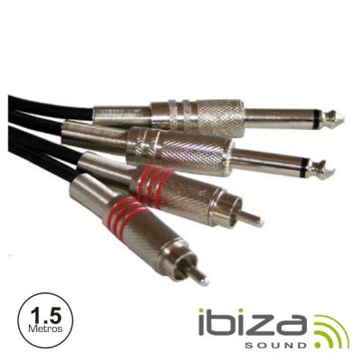 CABO 2-JACK 6.35MM MACHO  2-RCA MACHO MN 1.5M IBIZA