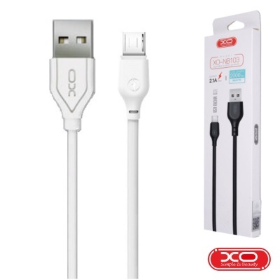 Cabo USB-A 2.0 Macho  Micro USB-B 2.1A 2M Branco XO
