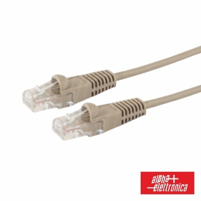 Cabo de rede Ethernet RJ45 bege com logótipo alpha elettronica