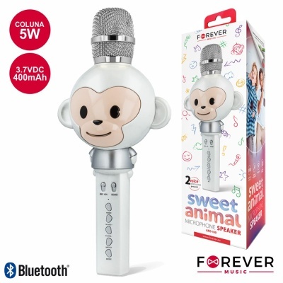 MICROFONE C COLUNA 5W BLUETOOTH BATERIA MODELO MACACO