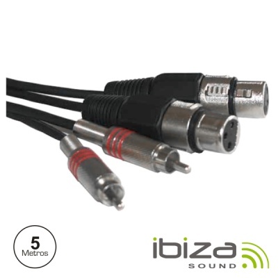 CABO 2-XLR 3P FÊMEA  2-RCA MACHO 5M IBIZA