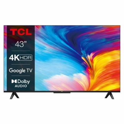 Televisor TCL 43 polegadas com tela colorida e suporte em V
