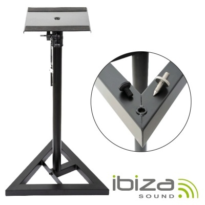 Suporte de colunas Ibiza Sound em metal com base triangular e plataforma ajustável