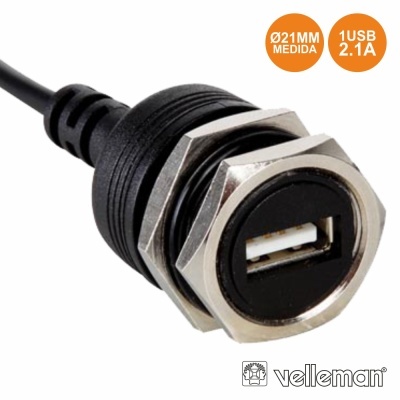 FICHA USB-A FÊMEA P CHASSIS CABO C 30CM