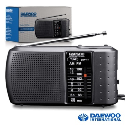 RÁDIO PORTÁTIL AMFM DE BOLSO A PILHAS DAEWOO