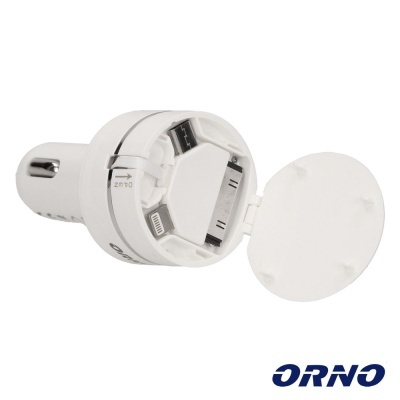 Adaptador Ficha Isqueiro USB-AMicroUSBLightning 8p ORNO