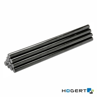 Conjunto de dez varas cilíndricas pretas em fundo branco com logótipo HOGERT.