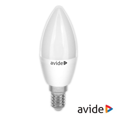 Lâmpada LED branca em forma de vela com base de rosca e logotipo Avide
