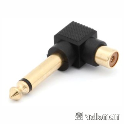 ADAPTADOR RCA FÊMEA P JACK 6.35MM MACHO MN DOURADO 90º