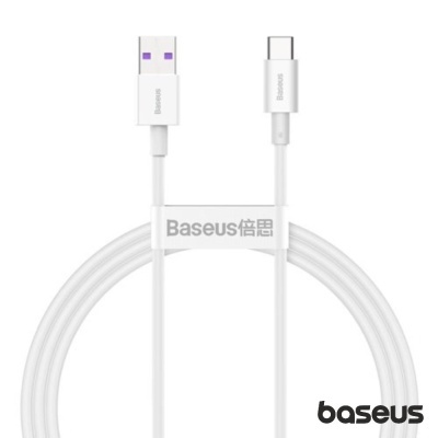 Cabo USB-A Macho  USB-C 1m Branco Superior BASEUS