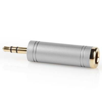 Ficha Adaptadora Metal Jack 6.35mm Fêmea  Jack 3.5mm Macho