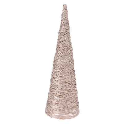 Árvore Decorativa Em Forma De Cone C 20 LEDS 40cm Dourado