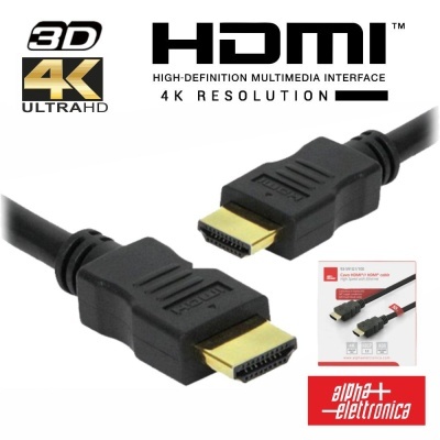 Cabo HDMI Dourado Macho  Macho 2.2 4K Preto 10m ALPHA