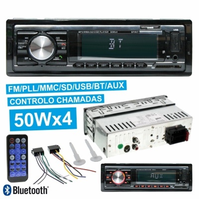 AUTO-RÁDIO MP3 WMA 50Wx4 C FMPLLMMCSDUSB BLUETOOTH