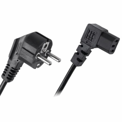 Cabo Alimentação Schuko Macho 3P  IEC C13 Fêmea 90º 1.8m