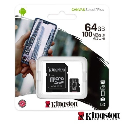 Cartão Memória Micro SDXC 64GB UHS-I Adaptador KINGSTON