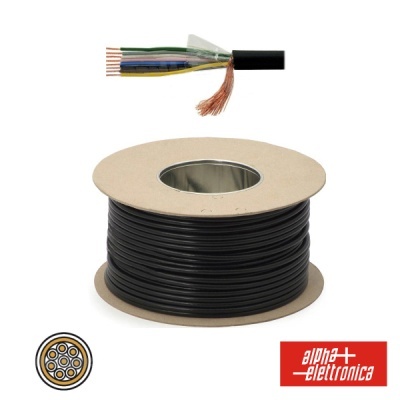 CABO ELETRONICA 8 CONDUTORES + MALHA 8x0.22 °6.00 PRETO