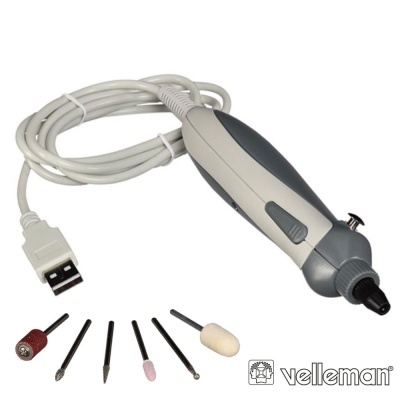 Berbequim De Precisão Elétrico Acessórios USB VELLEMAN