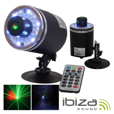 LASER VERMELHO VERDE C 18 LEDS RGB 360° COMANOD MIC IBIZA